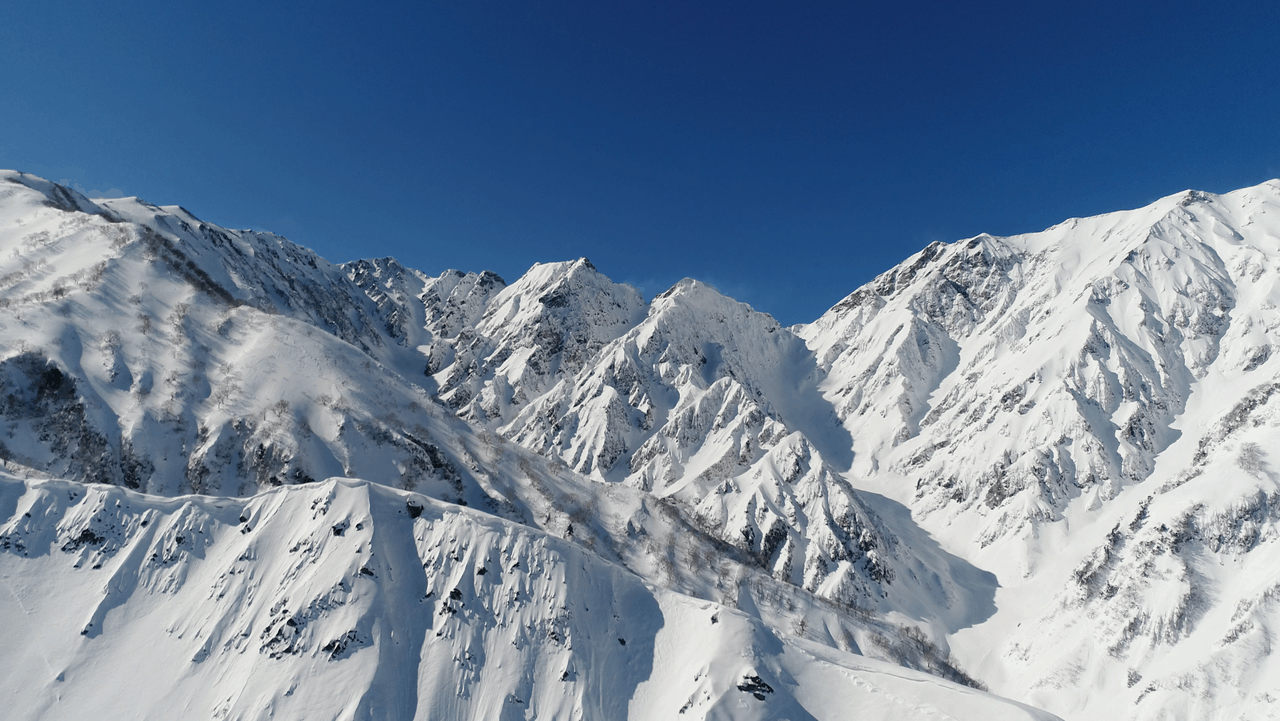 Snow-covered peaks of the Hakuba Valley, Nagano